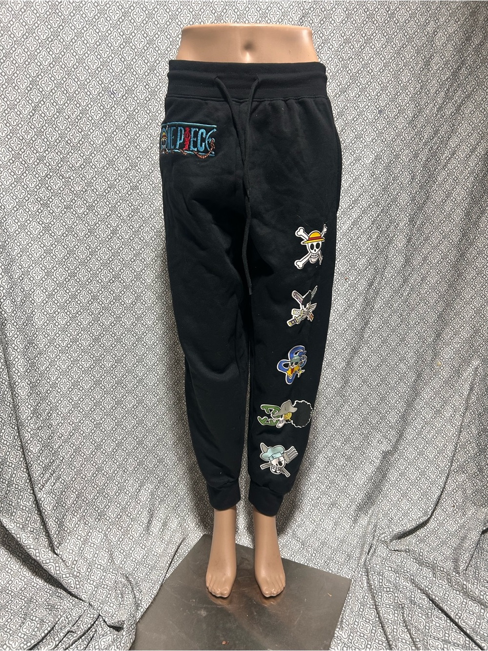 One Piece Jolly Roger Puff Print Joggers BoxLunch Exclusive Sz Med